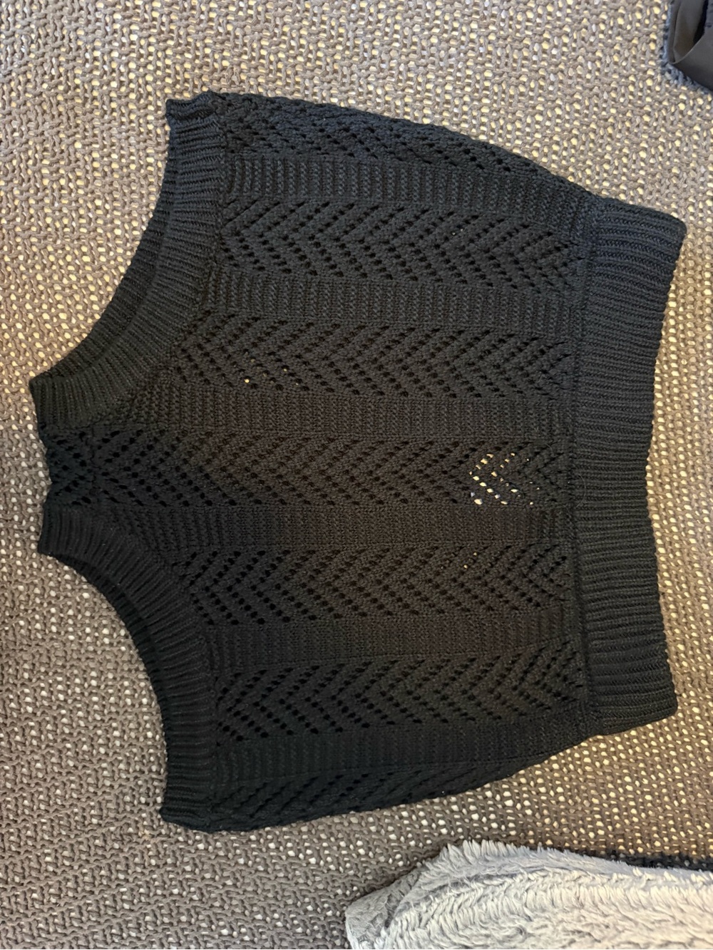 Black Knit Shorts